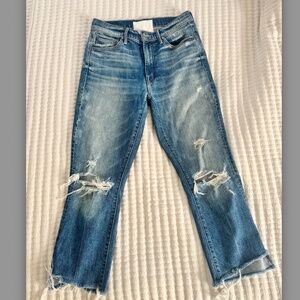 Mother Jeans - The Insider Crop Step Chew Sz 27